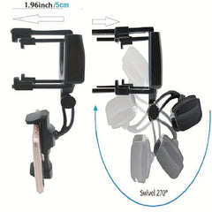 Rearview Mirror 360u00b0 Car Phone Holder Universal Mount Stand for Cell Phone GPS