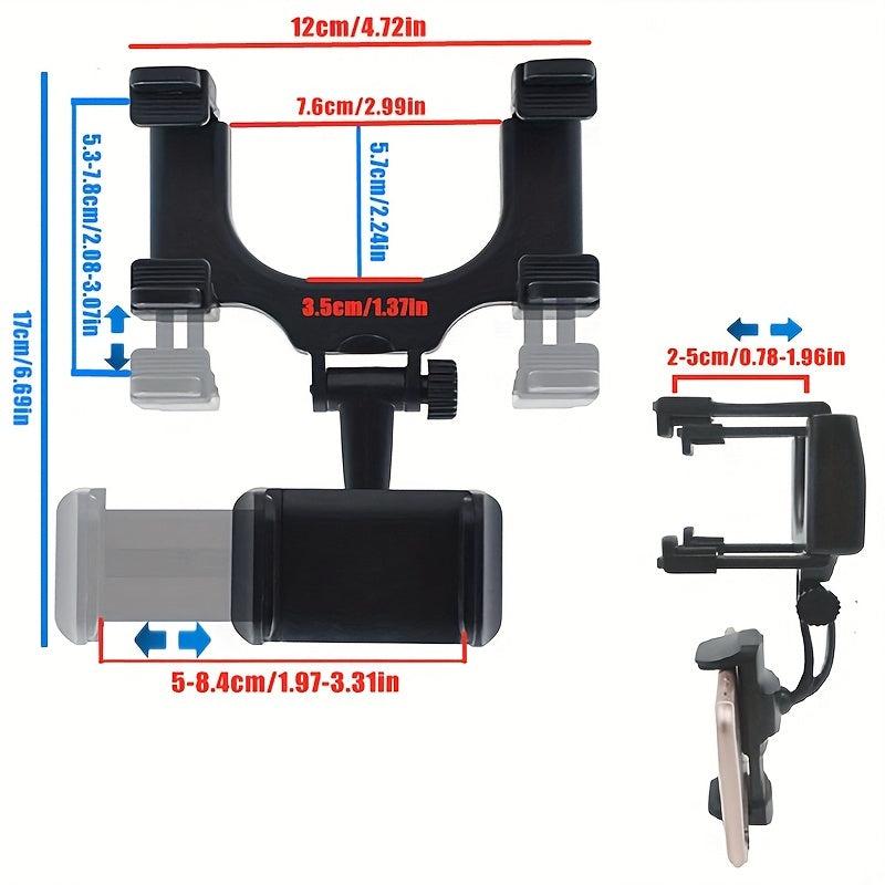 Rearview Mirror 360u00b0 Car Phone Holder Universal Mount Stand for Cell Phone GPS