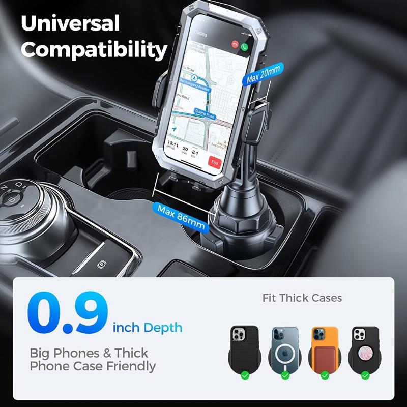 Stable Cup Phone Holder Car Mount Adjustable Pole
