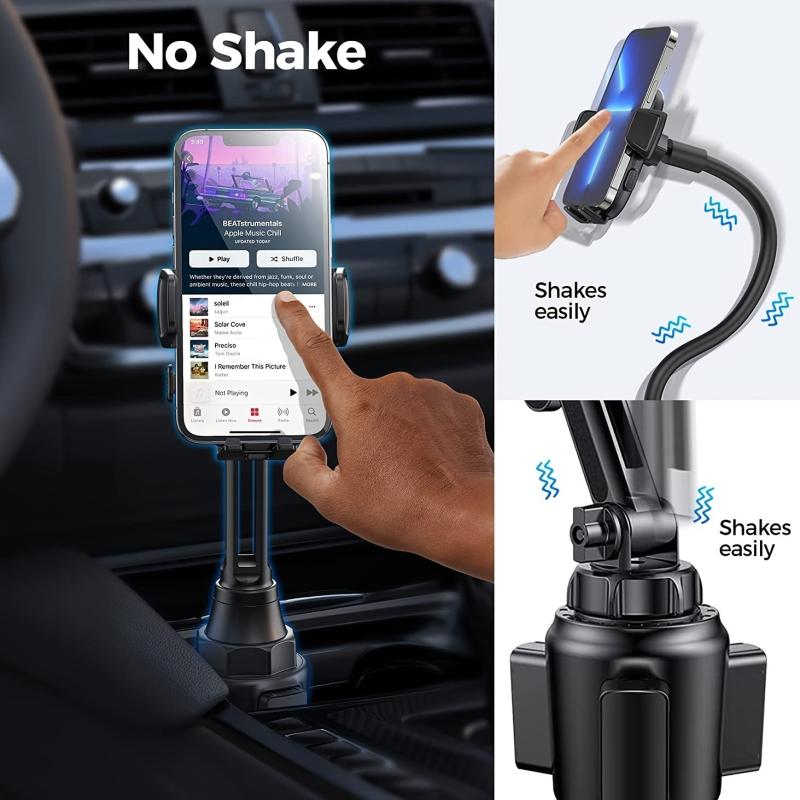 Stable Cup Phone Holder Car Mount Adjustable Pole