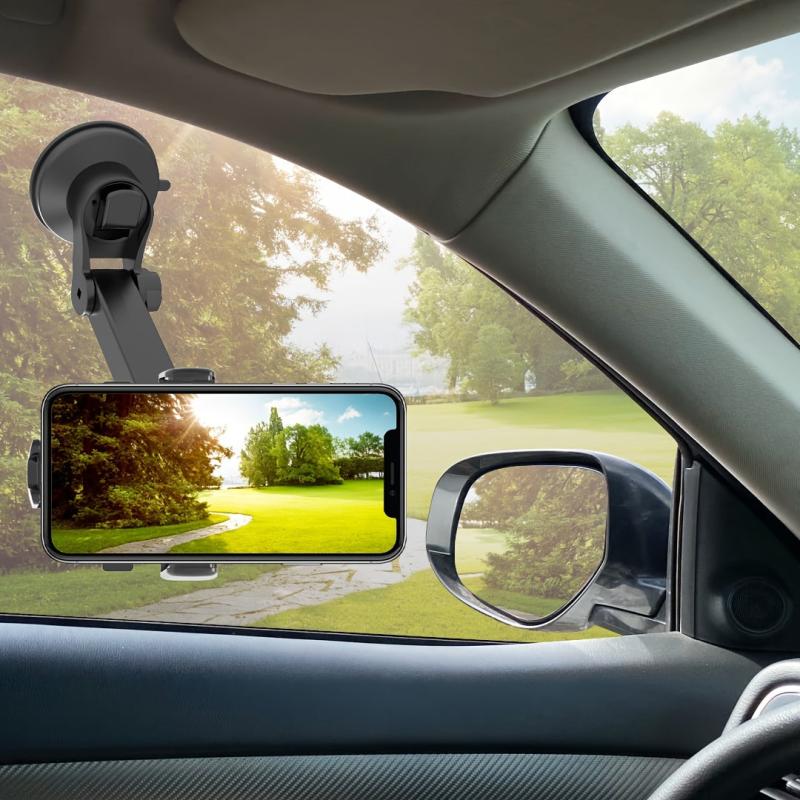 Car Phone Holder 360u00b0 Telescopic Suction Cup Mount