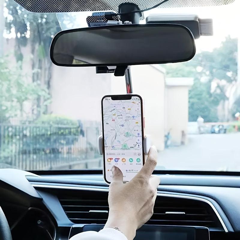 Rotatable Rearview Mirror Phone Holder & Headrest Holder