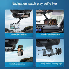 Car Rear Mirror Phone Bracket 360 Rotatable GPS Navigation