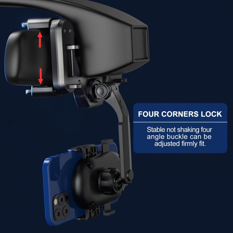 Car Rear Mirror Phone Bracket 360 Rotatable GPS Navigation