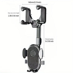 Car Rear Mirror Phone Bracket 360 Rotatable GPS Navigation