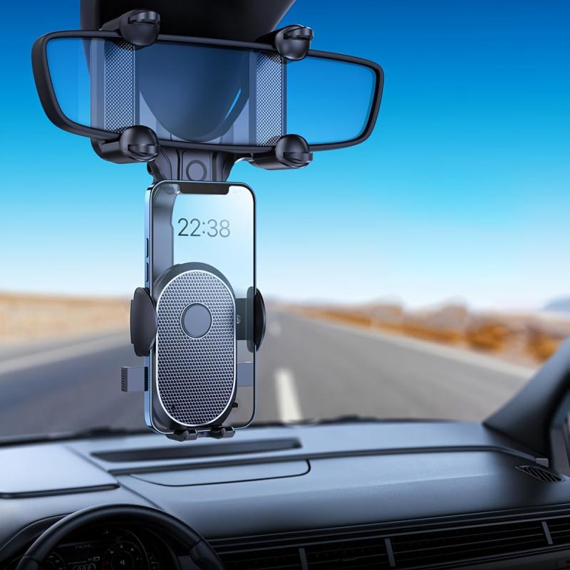 Car Rear Mirror Phone Bracket 360 Rotatable GPS Navigation