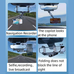 Car Phone Bracket Rearview Mirror Clip Navigation Anti Shake