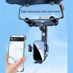 Car Phone Bracket Rearview Mirror Clip Navigation Anti Shake