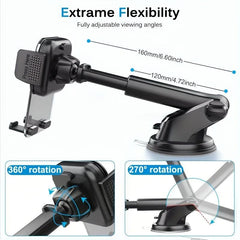 Adjustable Car Phone Holder 360 Rotation Stable for Car Dashboard Windscreen