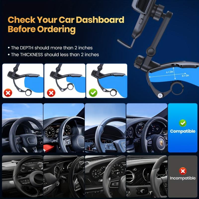 Dashboard Car Phone Holder Stable Mount Anti-slip Clip All Smartphone