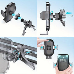 Car Phone Holder 3 Point Support With Extended Clamp Cradles