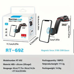 Car Mobile Phone Stand 360 Degrees Rotary Suction Magnetic Navigation Stand