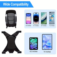Car Headrest Tablet & Phone Holder, Anti Shake, Adjustable 2-in-1 Mount