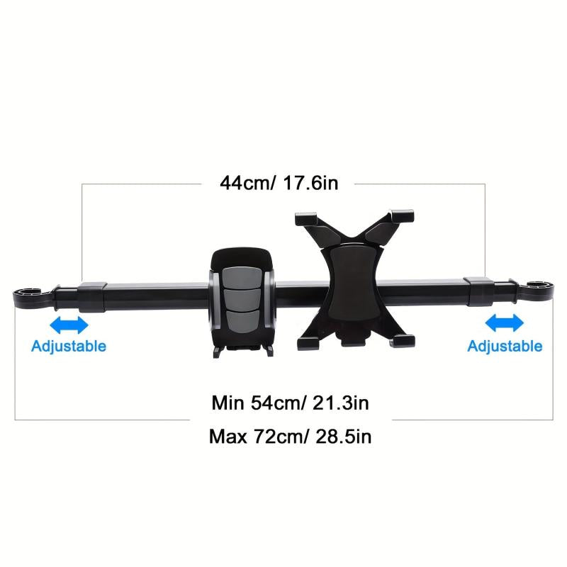 Car Headrest Tablet & Phone Holder, Anti Shake, Adjustable 2-in-1 Mount