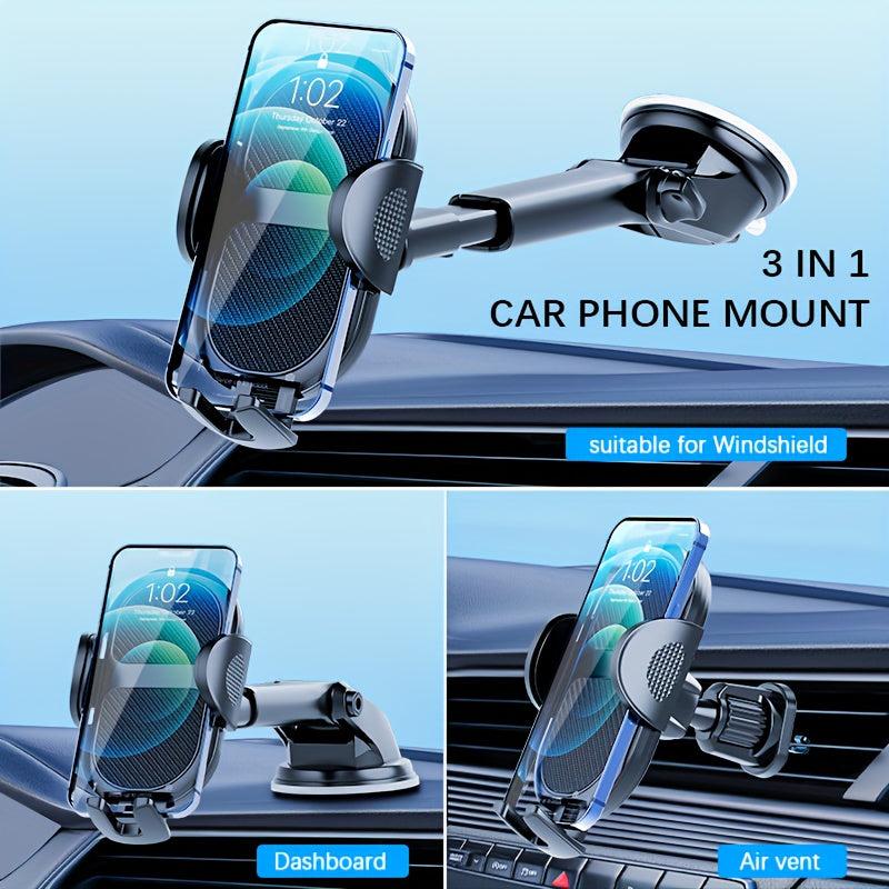 Car Phone Holder Mount Suction Stable Hook Windshield Dashboard Air Vent