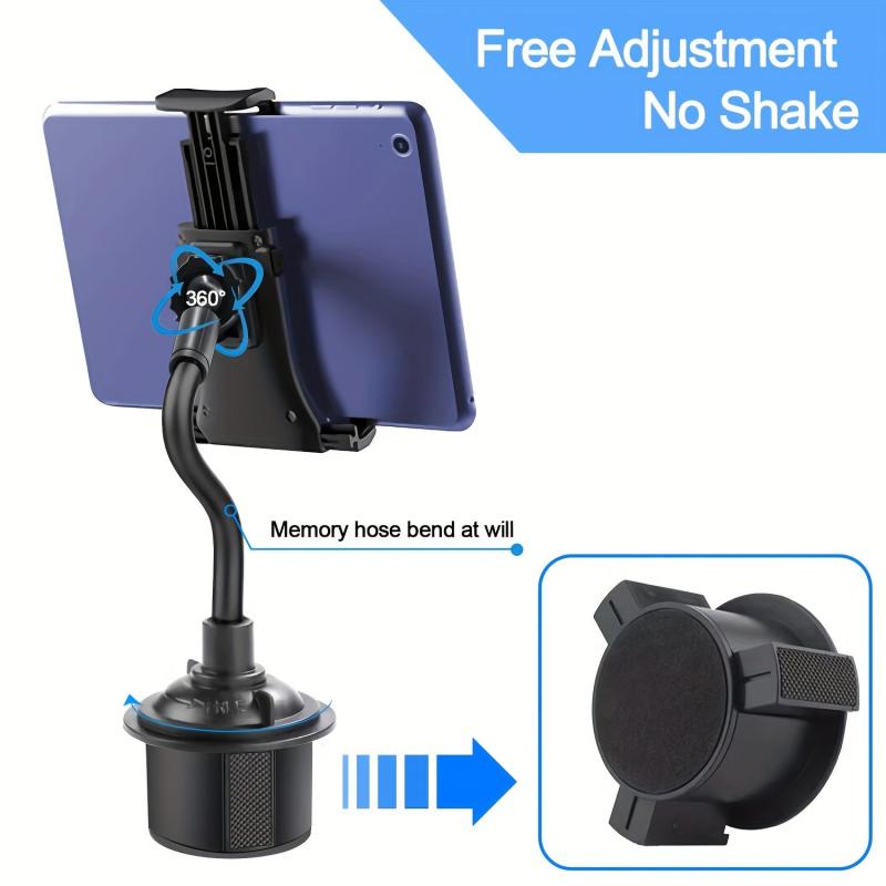 Car Cup Holder Phone & Tablet Mount Adjustable Gooseneck Cradle Holder