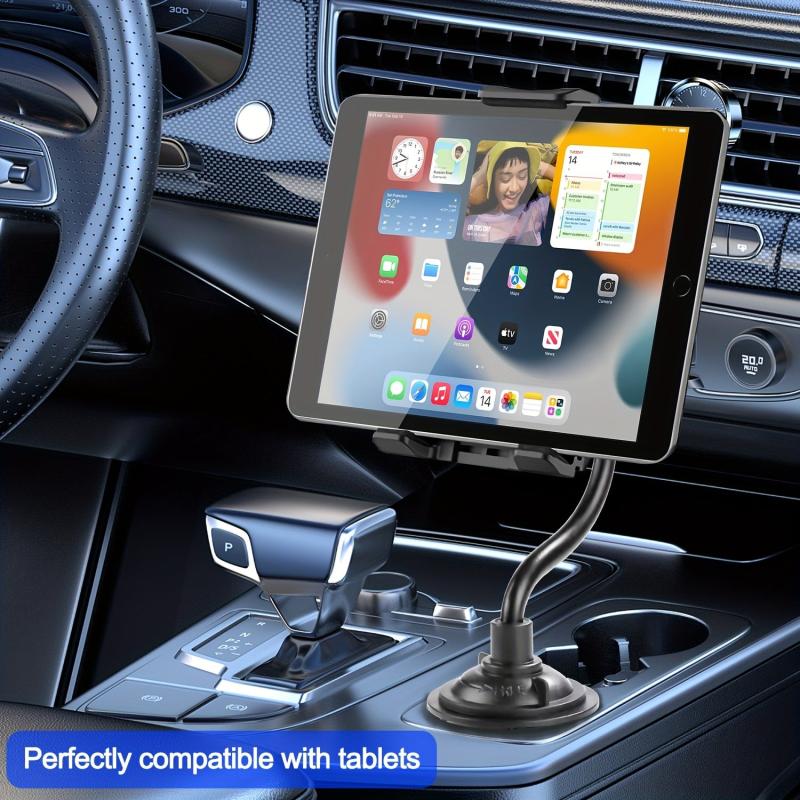 Car Cup Holder Phone & Tablet Mount Adjustable Gooseneck Cradle Holder