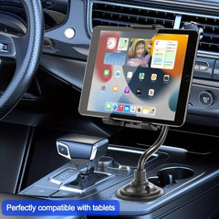 Car Cup Holder Phone & Tablet Mount Adjustable Gooseneck Cradle Holder