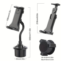 Car Cup Holder Phone & Tablet Mount Adjustable Gooseneck Cradle Holder