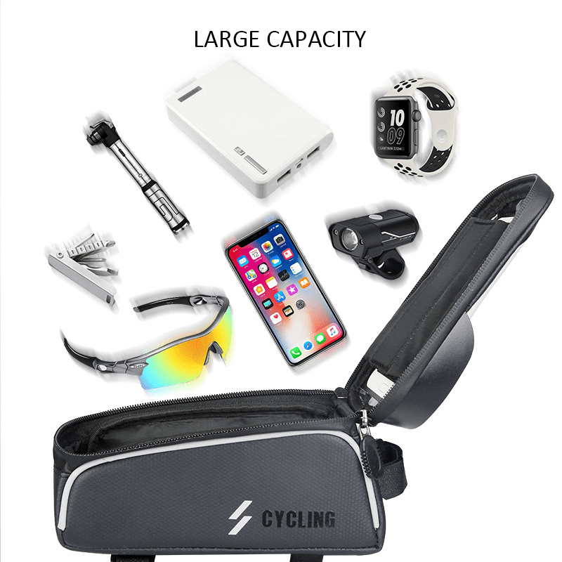 Waterproof Phone Stand Front Frame Bag for Bicycles