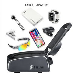 Waterproof Phone Stand Front Frame Bag for Bicycles