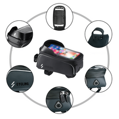 Waterproof Phone Stand Front Frame Bag for Bicycles