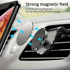 360 Rotating Magnetic Car Phone Holder Air Outlet Clip