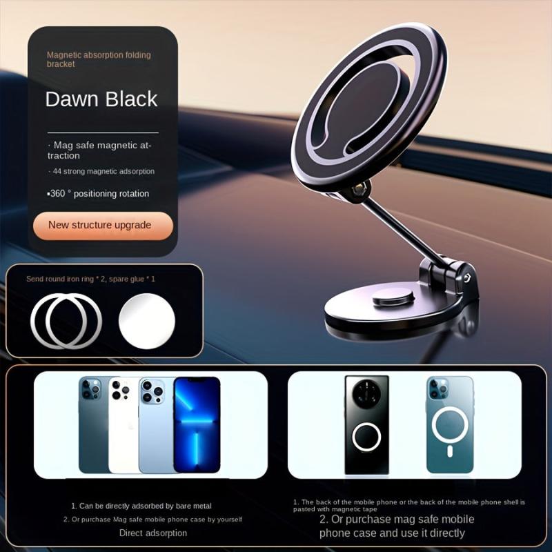 Car Mobile Phone Holder Magnetic Folding Instrument Panel Navigation Bracket