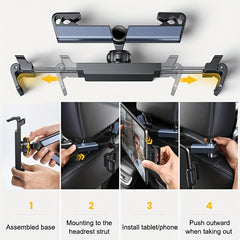 Car Headrest 360 Rotatable Phone Holder Tablet Mount for Smartphones & Tablets
