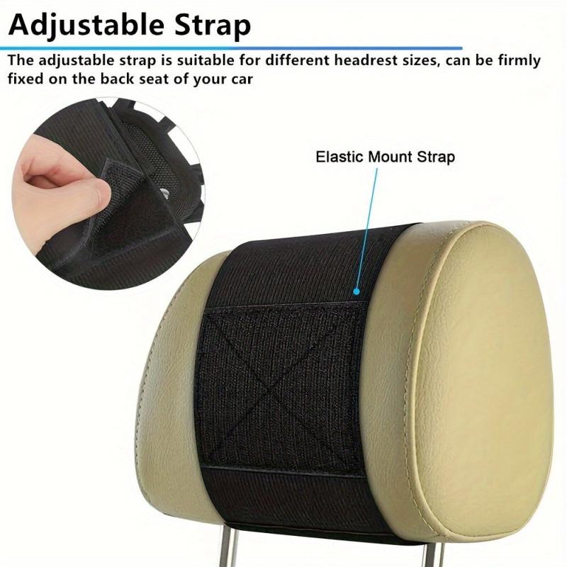 Adjustable Car Headrest Mount Holder with Silicone Cover Bracket