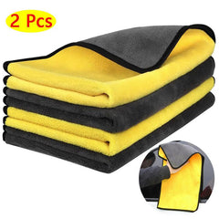 2Pcs Car Wash Microfiber Towel Car Cleaning Drying Cloth 30x30 40 Car Care Cloth