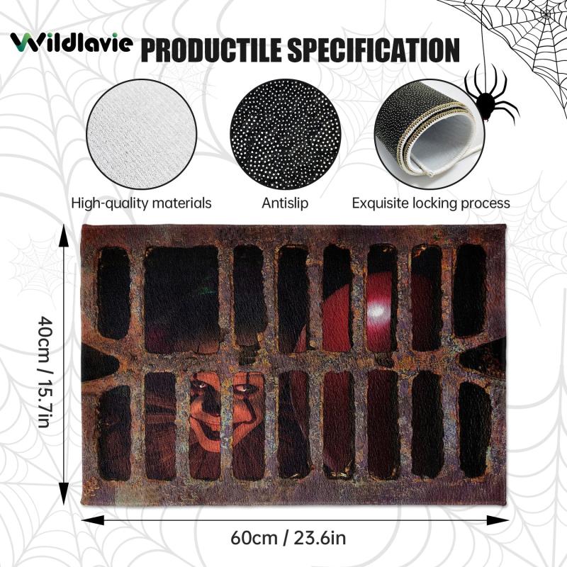 Horror Clown 3D Illusion Halloween Bath Mat Scary Welcome Door Mats
