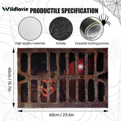 Horror Clown 3D Illusion Halloween Bath Mat Scary Welcome Door Mats