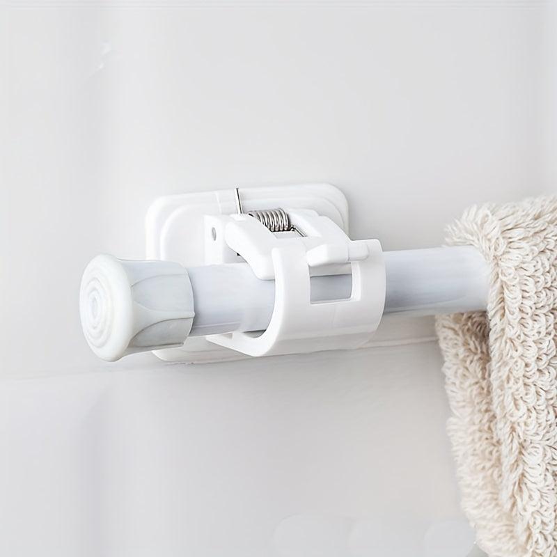 2pcs Adjustable Curtain Rod Clip Clamp Hook Holder Bracket Nail Wall Clip