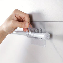 2pcs Adjustable Curtain Rod Clip Clamp Hook Holder Bracket Nail Wall Clip
