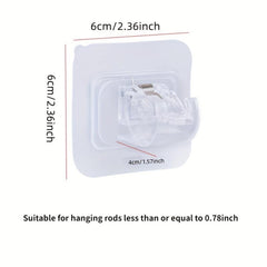 2pcs Adjustable Curtain Rod Clip Clamp Hook Holder Bracket Nail Wall Clip