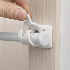 2pcs Adjustable Curtain Rod Clip Clamp Hook Holder Bracket Nail Wall Clip
