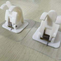 2pcs Adjustable Curtain Rod Clip Clamp Hook Holder Bracket Nail Wall Clip