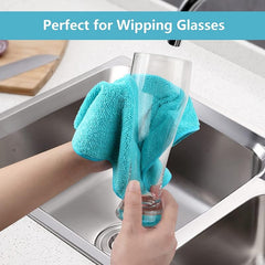 5pcs Microfiber Cleaning Cloth Kitchen Dish Cloth Kitchen Scouring Pad