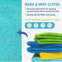 5pcs Microfiber Cleaning Cloth Kitchen Dish Cloth Kitchen Scouring Pad