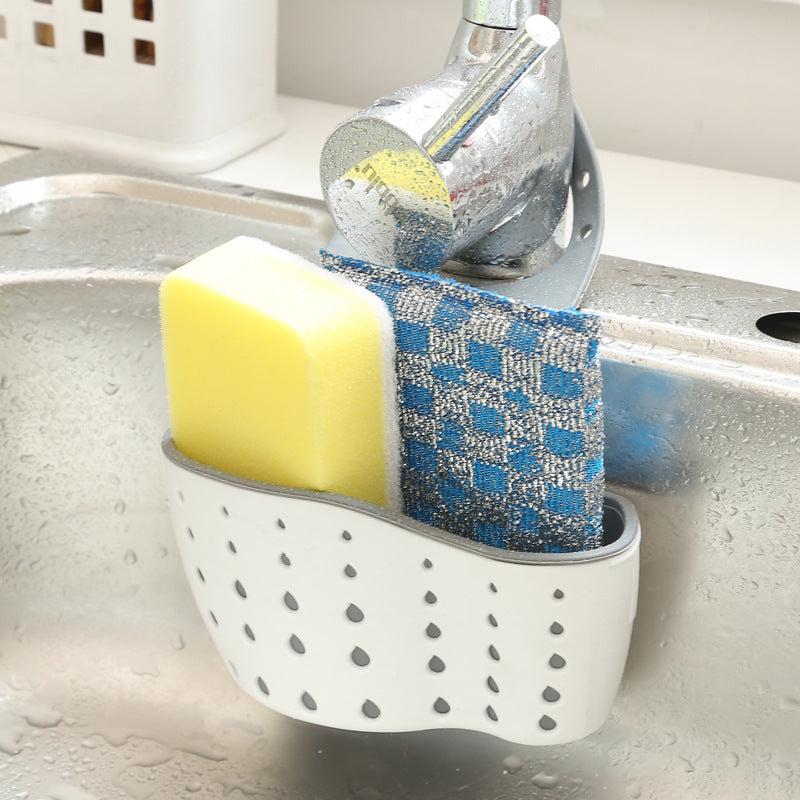 Double Layer Sink Drainage Basket Hanging Bag Faucet Dishwashing Sponge Storage