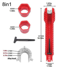 8 in 1 Sink Wrench Water Pipe Faucet Bathroom Tool