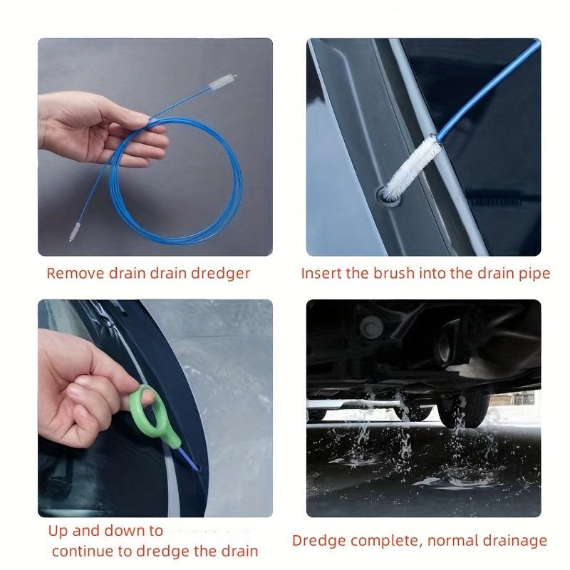 Drain Cleaner Brush Set for Car Sunroof, Door, Refrigerator, Fuel Tank