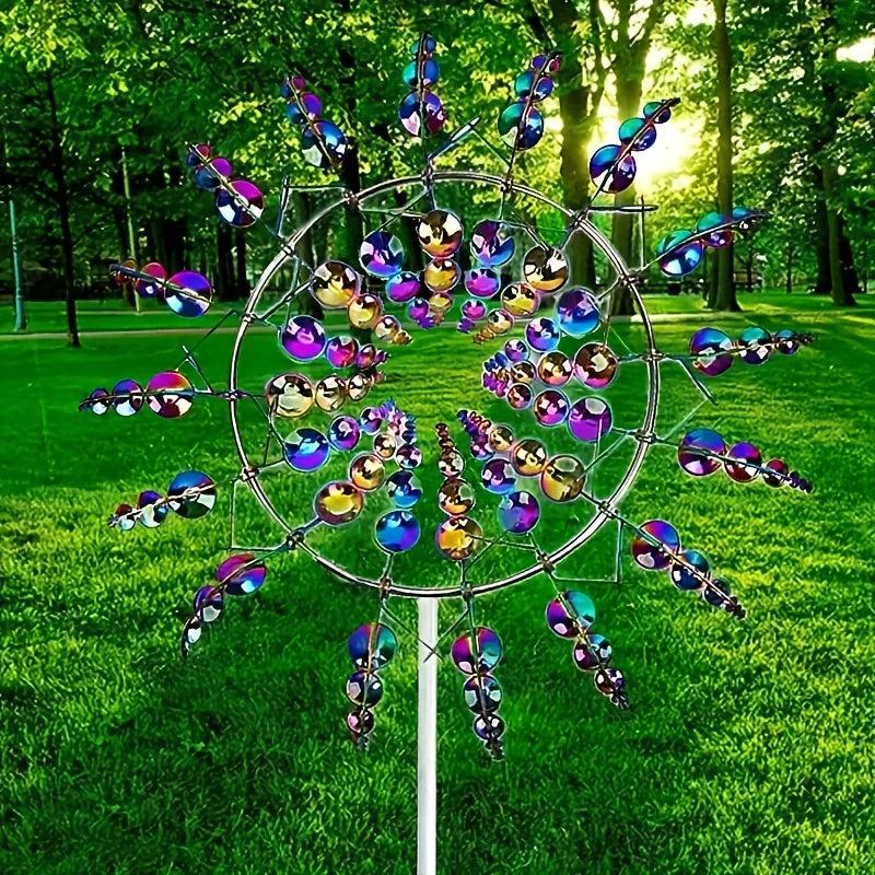 Metal Wind Spinner 3D Wind Catcher Outdoor Patio Decor