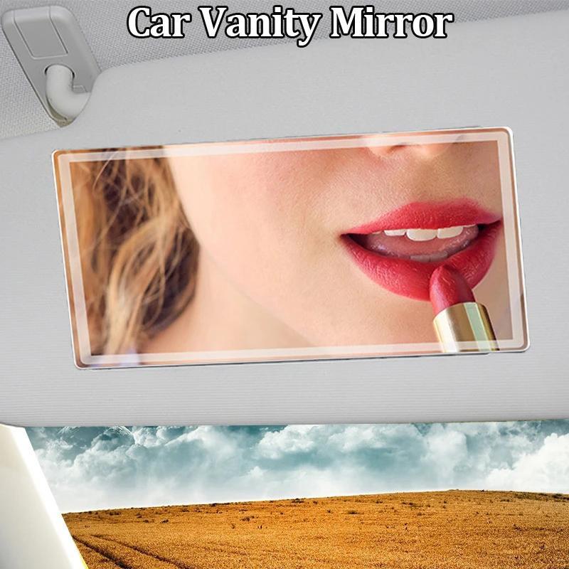 Car Interior Mirror Stainless Steel Makeup Mirror Auto Visor HD