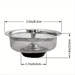 1pc Stainless Steel Sink Strainer Kitchen RV Trash Drain Basket