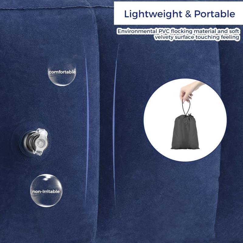 Travel Comfort Inflatable Foot Rest Pillow for Airplanes Cars RVs Trains