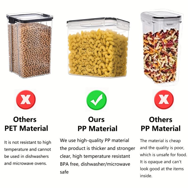 6pcs 54oz Airtight Plastic Food Storage Containers BPA Free Kitchen Organizer