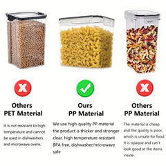 6pcs 54oz Airtight Plastic Food Storage Containers BPA Free Kitchen Organizer