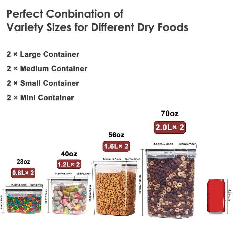 10pcs Airtight Food Storage Containers Set with Lids BPA-Free Kitchen Canisters